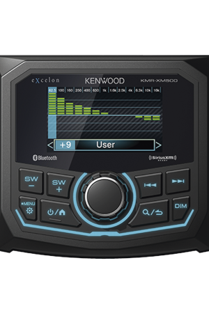 Estéreo marino sumergible IP66, con pantalla de 2.7 pulgadas, conexión Bluetooth, iluminación multicolor variable, con entrada USB