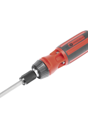 Desarmador 6 en 1 con Mango de Agarre Plástico (Torx de Seguridad #10 y #20, Hexagonal #5, PH0, PH2, Plana #5)