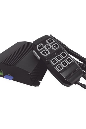 Sirena Vehicular de 100W de Potencia, Con Controlador Unimando Para Control de Tonos, 4 Salidas Auxiliares y Microfono