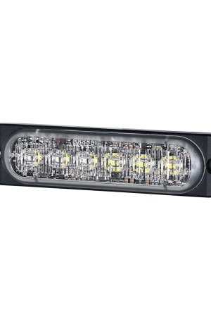 Luz Auxiliar de 12 LED, Rojo/Azul, SAE, Bisel Negro, Lente Transparente