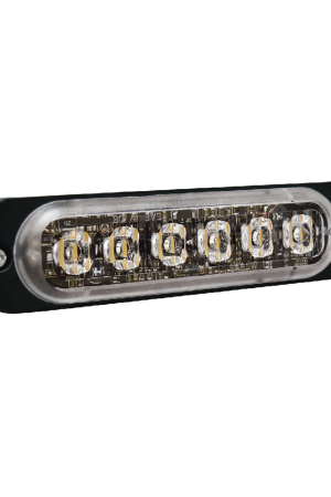 Luz Auxiliar de 6 LED, Azul, Bisel Negro, Lente Transparente