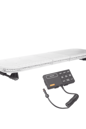 Barra de luces de 47" rojo/azul, 88 LED, con control de tráfico en color ámbar, ideal para equipar unidades de seguridad publica